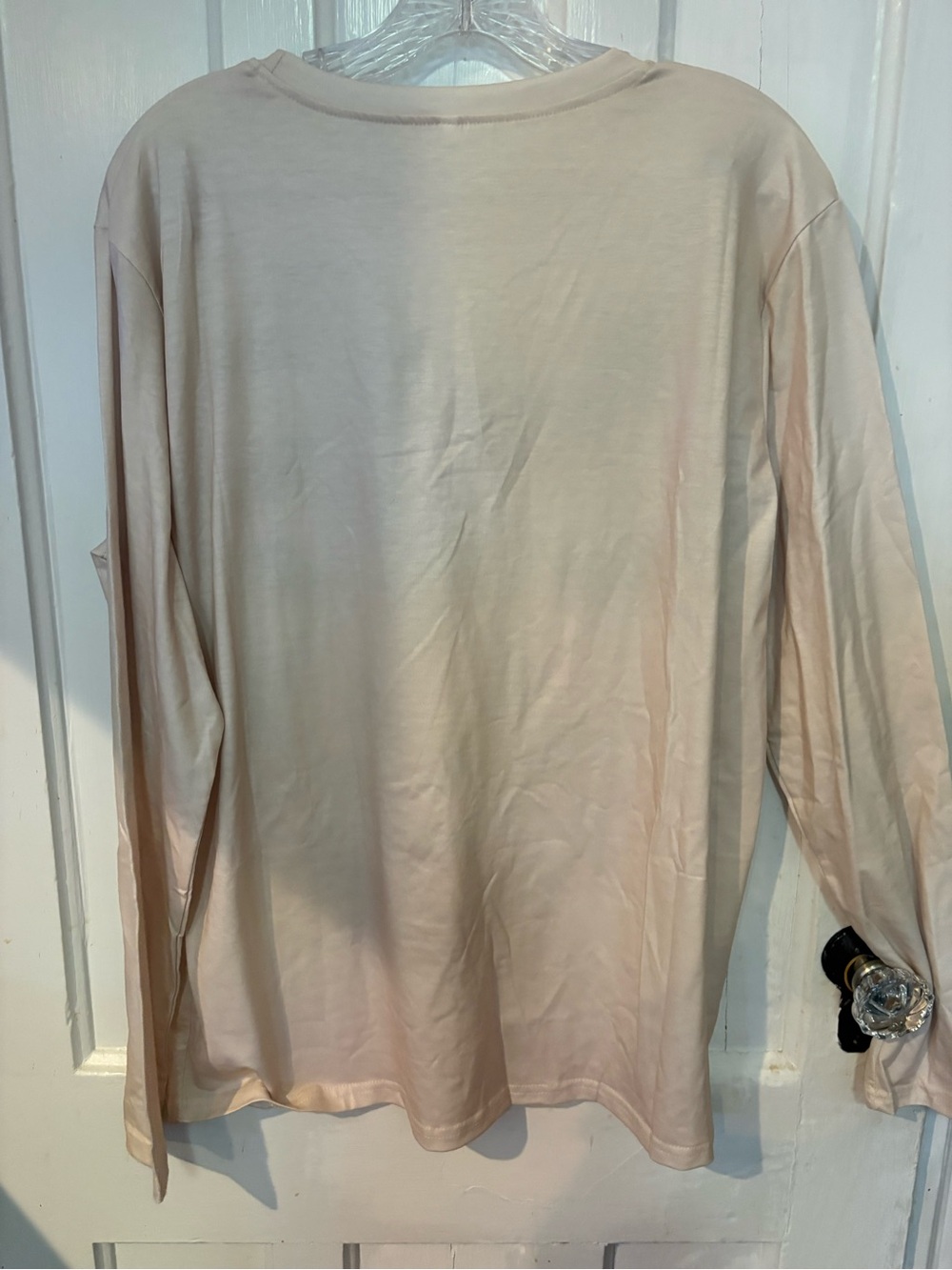 Women’s Long-Sleeve Halloween Pumpkin Bats Fall Graphic Tee - Cream/Orange - Picture 5 of 5